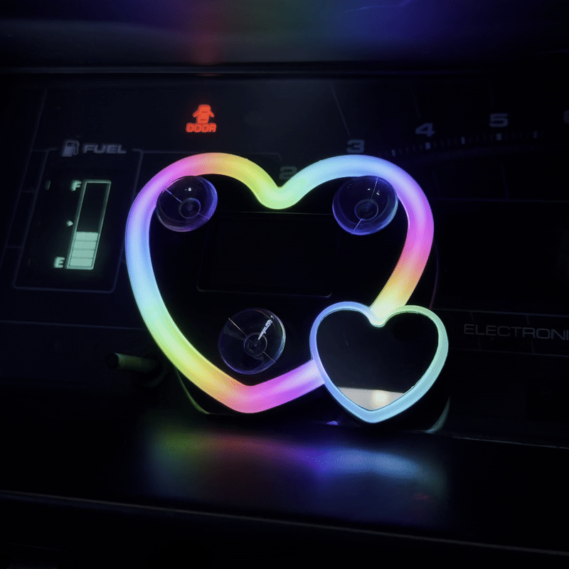 Smart RGB Neon Glow Solar Dual Hearts