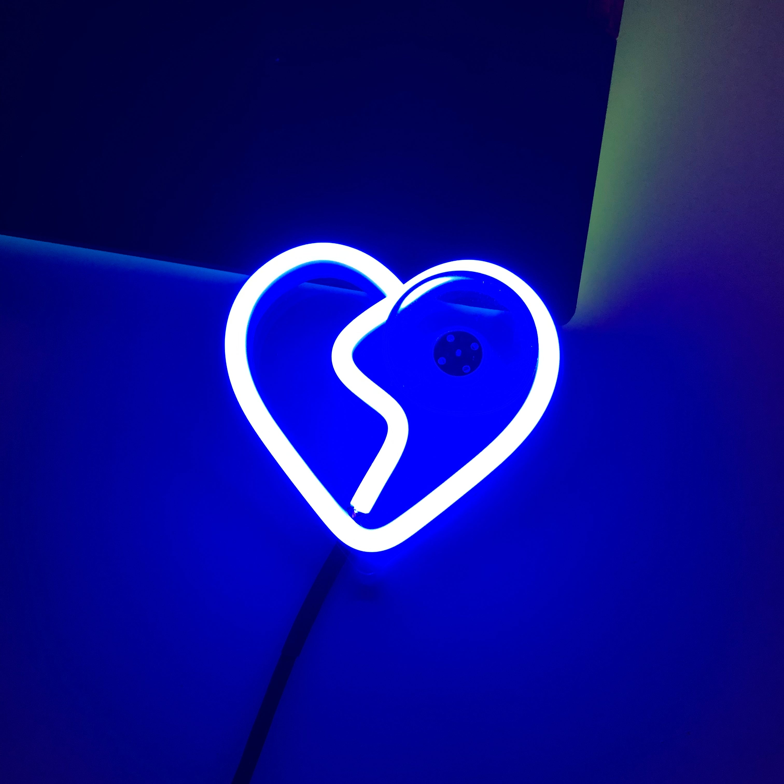 Premium Neon Glow Broken Heart